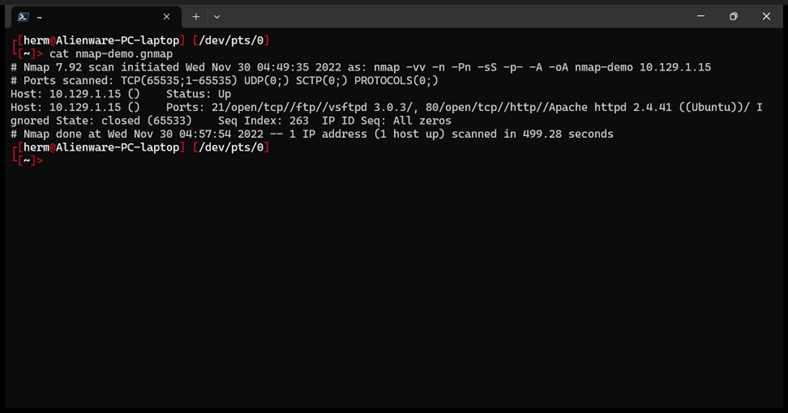 Formatting Nmap Results - Figure 3