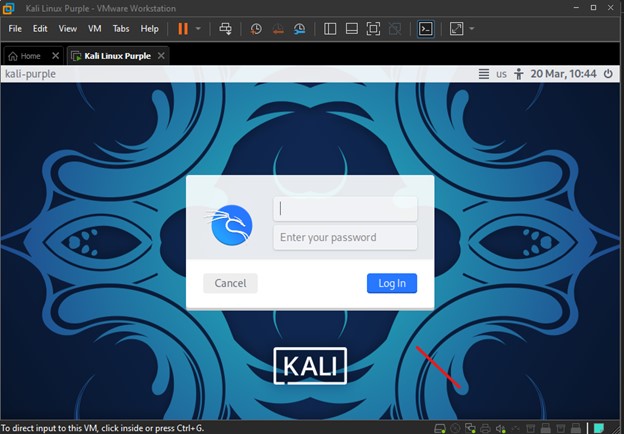 Kali Purple Login Screen - Figure 1