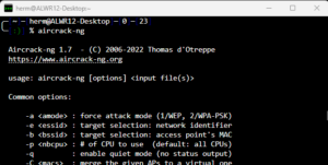 Aircrack-ng tool used for Wi-Fi network security assessment